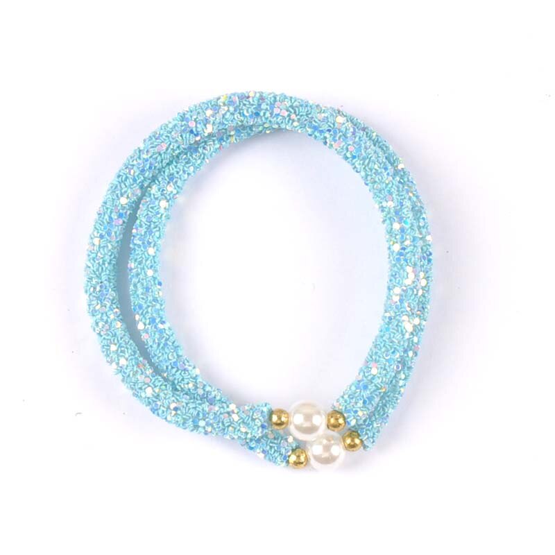 2 stuks schattige pailletten en parels wit en roze kindertrui-armband voor kinderen  cp2723: Blauw