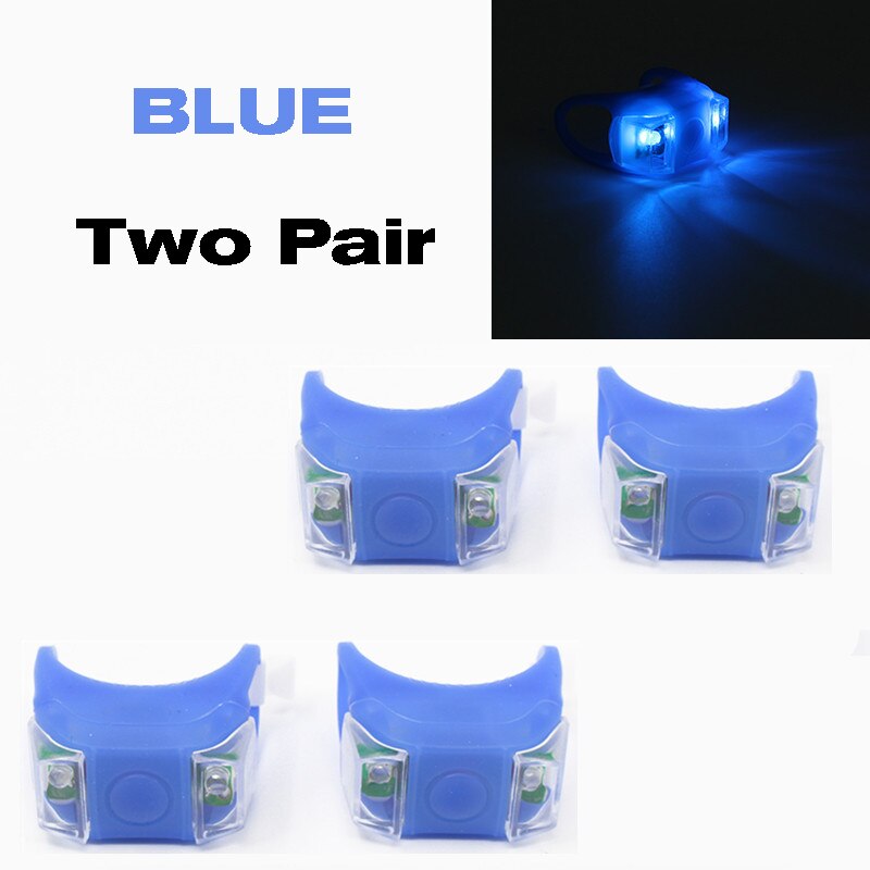4PCS Strollers Cycle Frog Night Light Waterproof Silicone Caution Lamp Outdoor Security Alert LED Flash Remind Safety Accessorie: Four blue