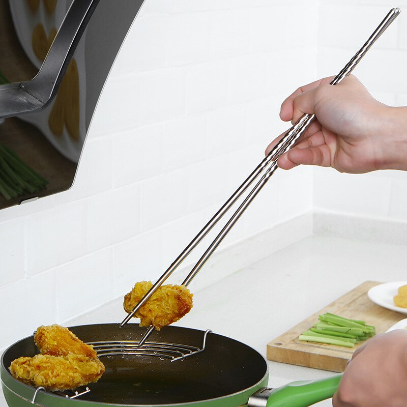 Frito Usando palillos chinos cuadrados Superior SUS304 Thincked de acero inoxidable utensilios de cocina todo-en-oneTemperature resistencia