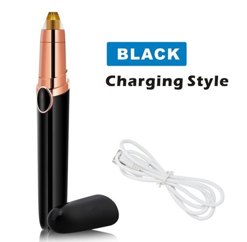 Electric Eyebrow Trimmer Women Face Razor Eyebrow Epilator Shaver Painless Fast Eye Brow Trimmer Portable Hairs Luxury Shaver: Black USB