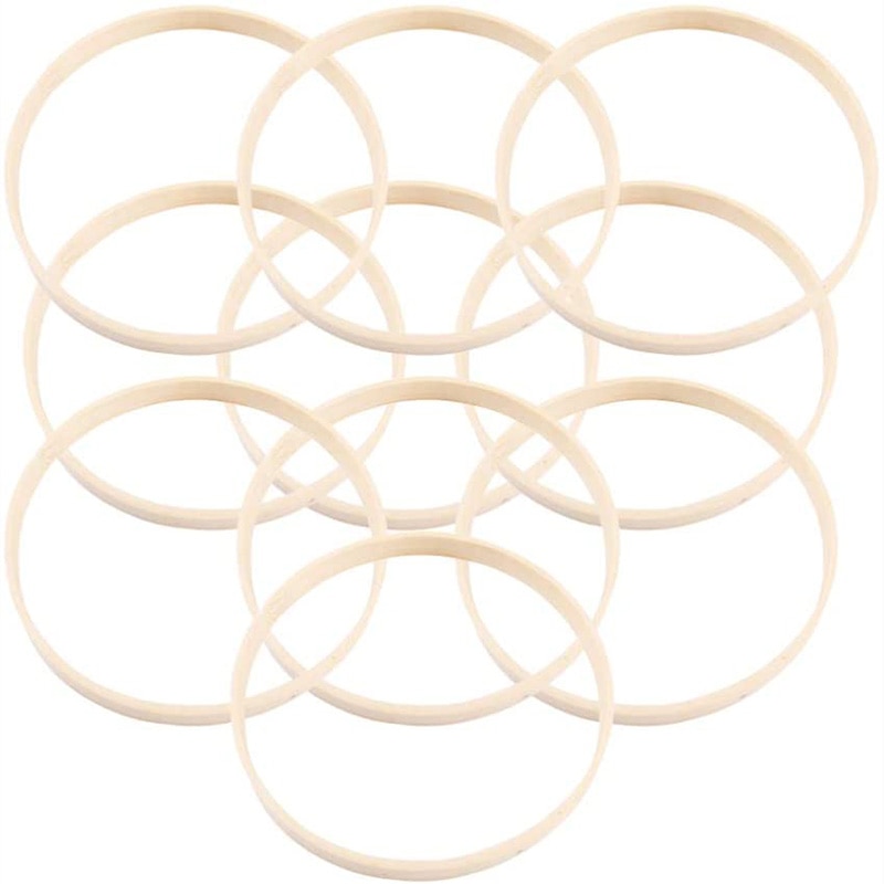 Anillos atrapasueños de bambú de madera 20 piezas, aros redondos de macramé, anillos para manualidades DIY, atrapasueños, círculos de 23cm