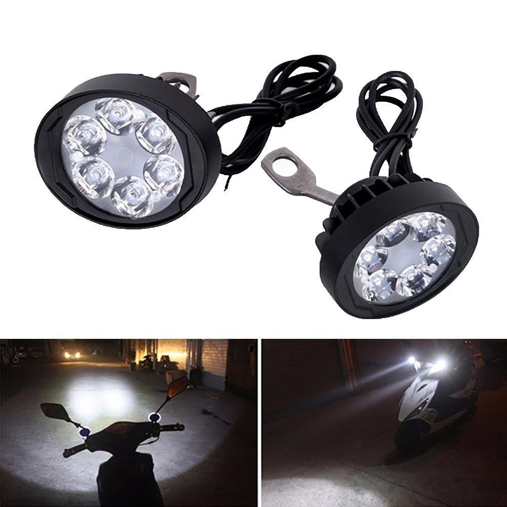 2Pcs 6LED Motorcycle Headlight DRL Spotlights Super Bright LED Lamp Fog Light 6.3cm x 5.2cm x 4.2cm　Motorcycle Accessories