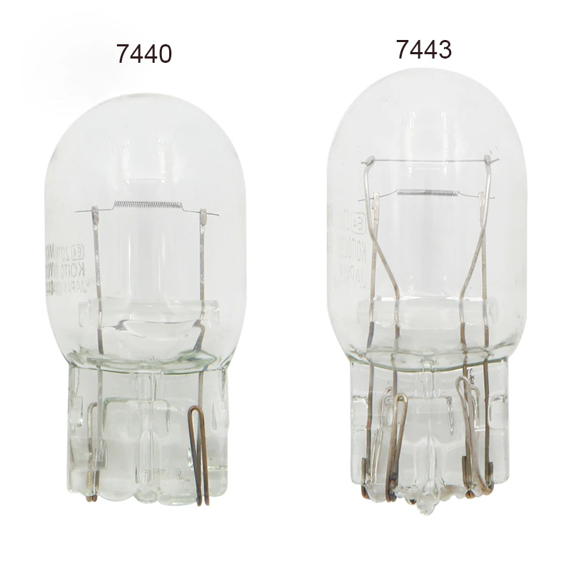 Kevanly 10pcs car T20 7440 7443 halogen lamp 12v w21/5w warm white brake bulbs Tail Light Stop Light Rear Turn Signal DRL 12v