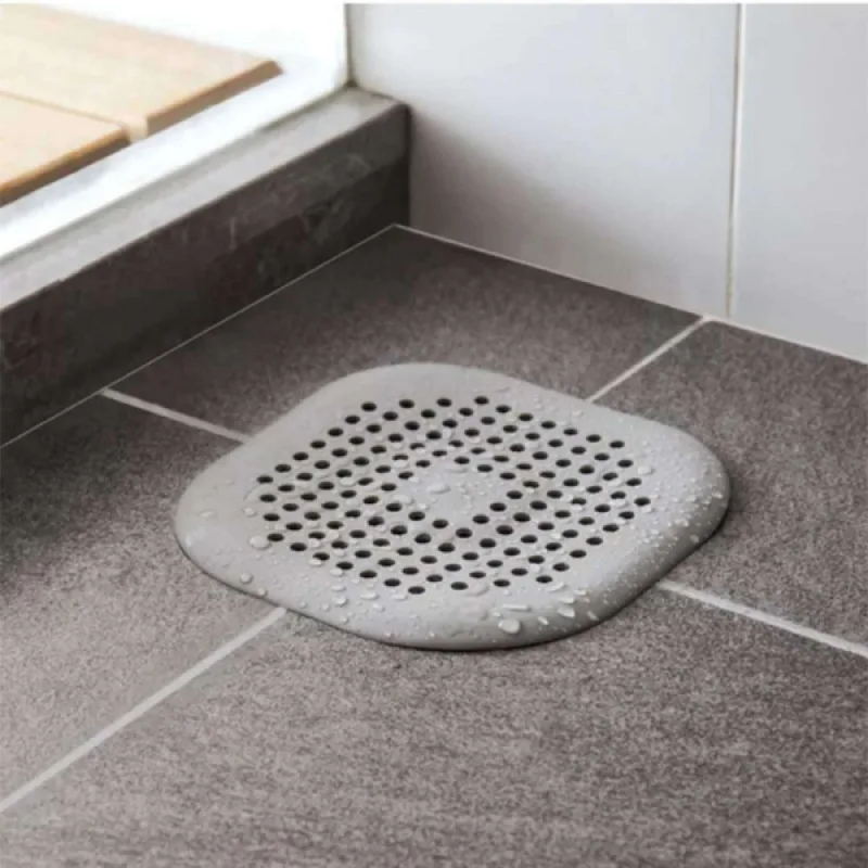 Bruseafløb hårfanger vaskesi afløbsdæksel holdbar silikone firkantet hårfilter køkken badeværelse boligtilbehør