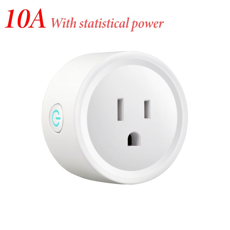 10A/16A U.S. Wi-Fi Smart Socket Power Plug Socket Remote Control Power Monitor Compatible with Amazmart Home and Alexa/Google: 10A with statistical