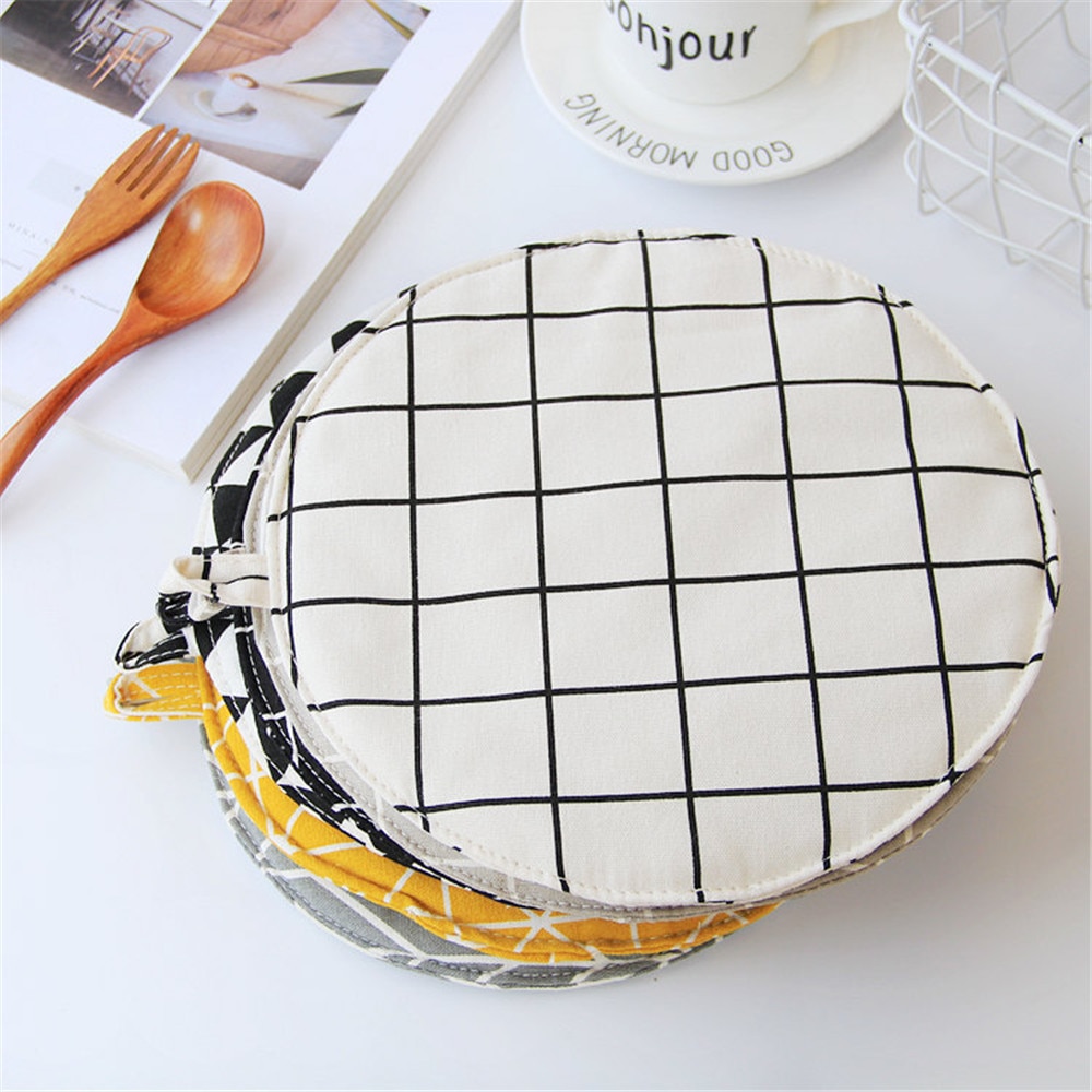 FOURETAW 1 Stück Nette Gelb Grau Baumwolle nordisch Küche Kochen mikrowelle handschuhe backen BBQ topflappen Backofen Handschuhe