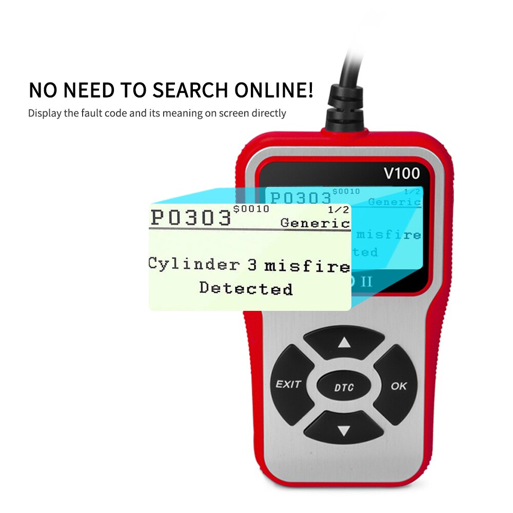 Universal O-B-D II Scanner Car Engine Fault Code Reader E-O-B-D O-B-D 2 Car Diagnosis Scanner for O-B-D II Protocol Cars