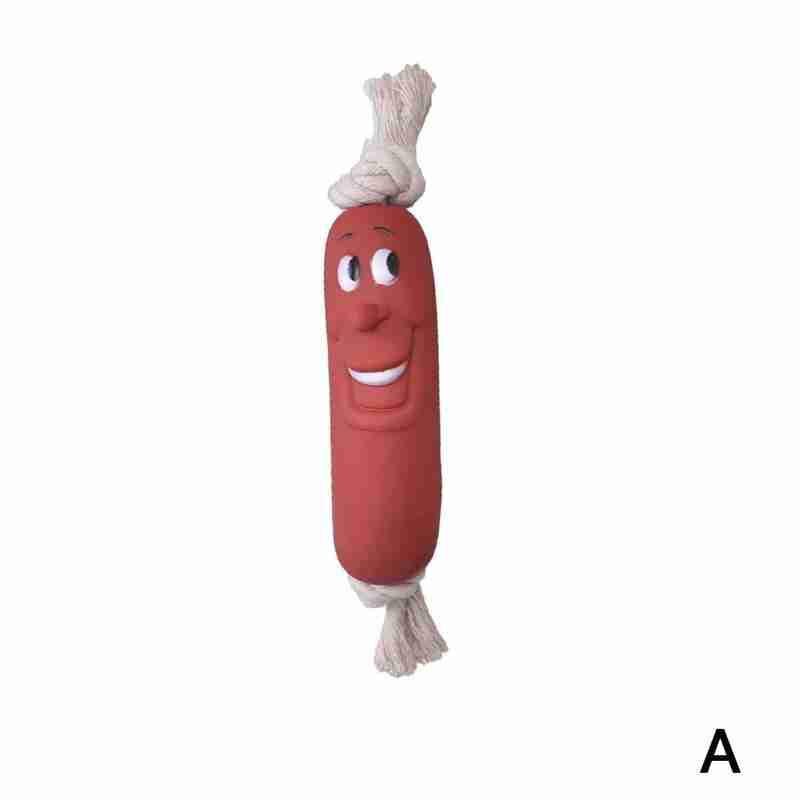 Funny Silicone Sausage Pet Sausage Squeaky Toys Toy For Dog Chewing And Playing Sausage Shape: White