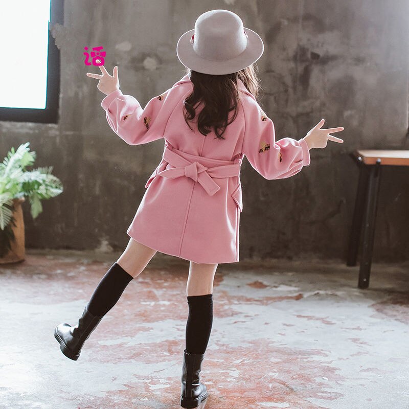 filles laine manteau automne et vêtements d'hiver nouvelle coréenne commerce extérieur enfants automne et hiver manteau de laine