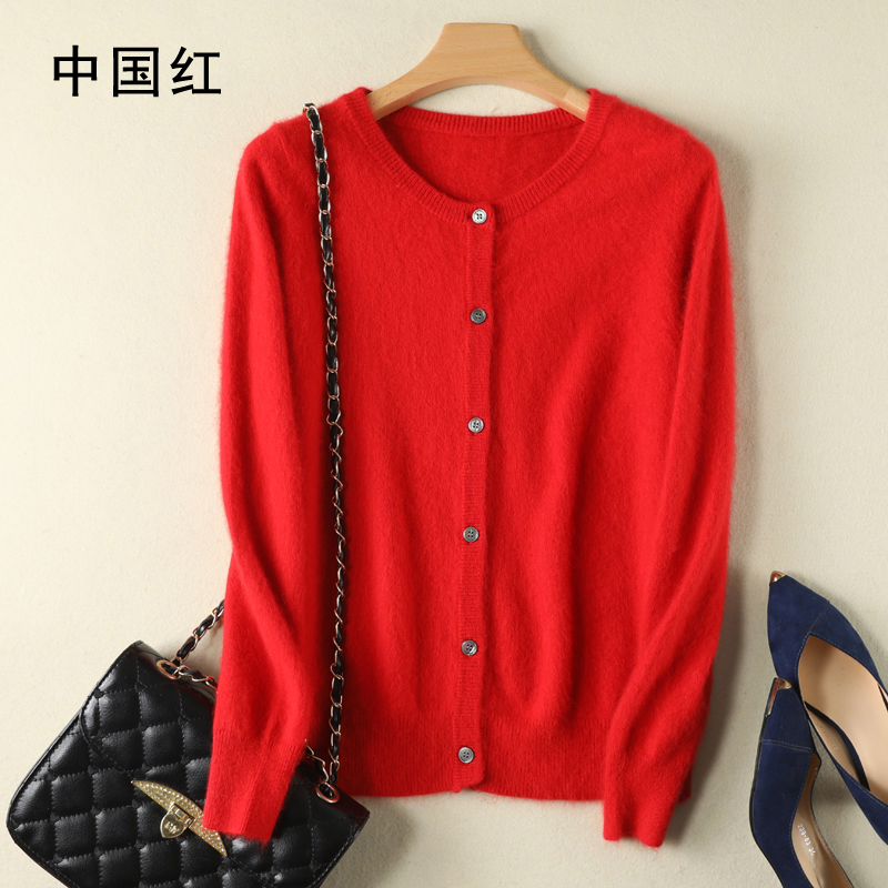 Frauen Strickjacke Große Größe Warme Reine Nerz Kaschmir Pullover Oansatz Lose Mantel Weibliche Pullover Damen Jacke Solide Stricken Strickjacken