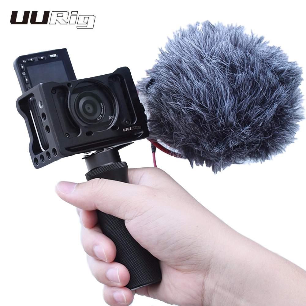 Uurig C-RX0 Ii Camera Kooi Vlog Camera Mount Stabilisatoren Voor Sony RX0 Ii Camera Met 1/4 "Schroefdraad Voor Microfoon licht Magic Arm