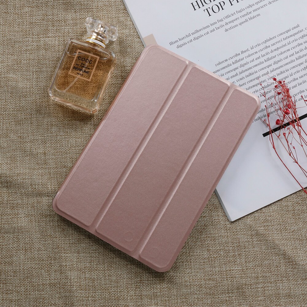 Étui à rabat pour tablette samsung Galaxy Tab A 9.7 "SM-T550/T555 housse support Folio veille automatique/réveil coque de Protection intelligente: Rose gold