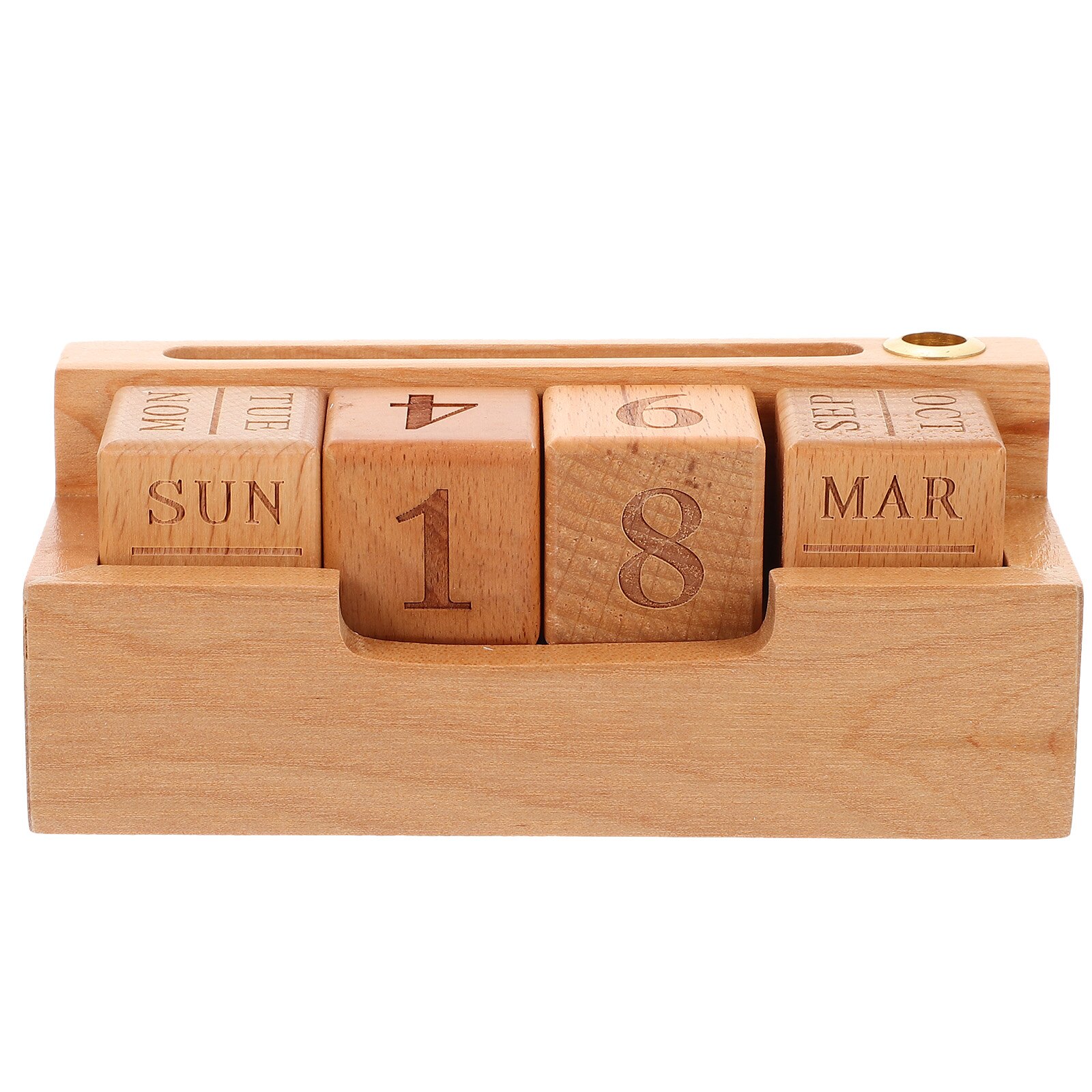 Calendrier anglais en bois perpétuel pour la maison, fourniture de bureau