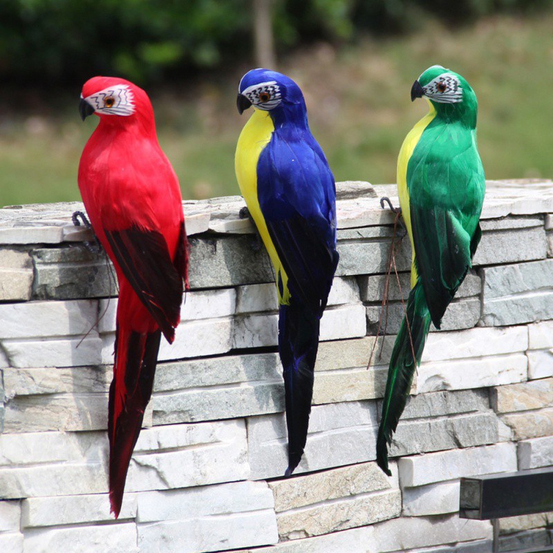 Handgemaakte Simulatie Papegaai Tuin Decor Creatieve Veer Gazon Schuim Beeldje Ornament Dier Vogel Hek Vogel Prop Decoratie
