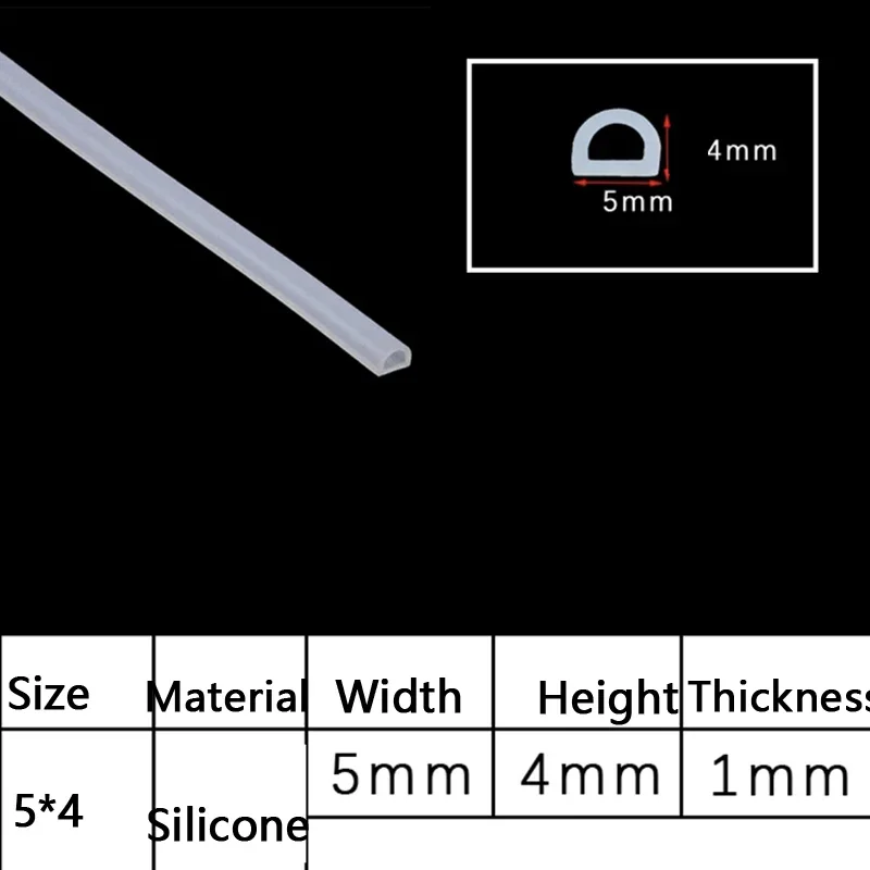 2-10M D Shape Silicone Rubber Sealing Strip Semi Circle Hollow High Temperature Self Adhesive Door Window Sound Insulating Strip: Orange / 3M