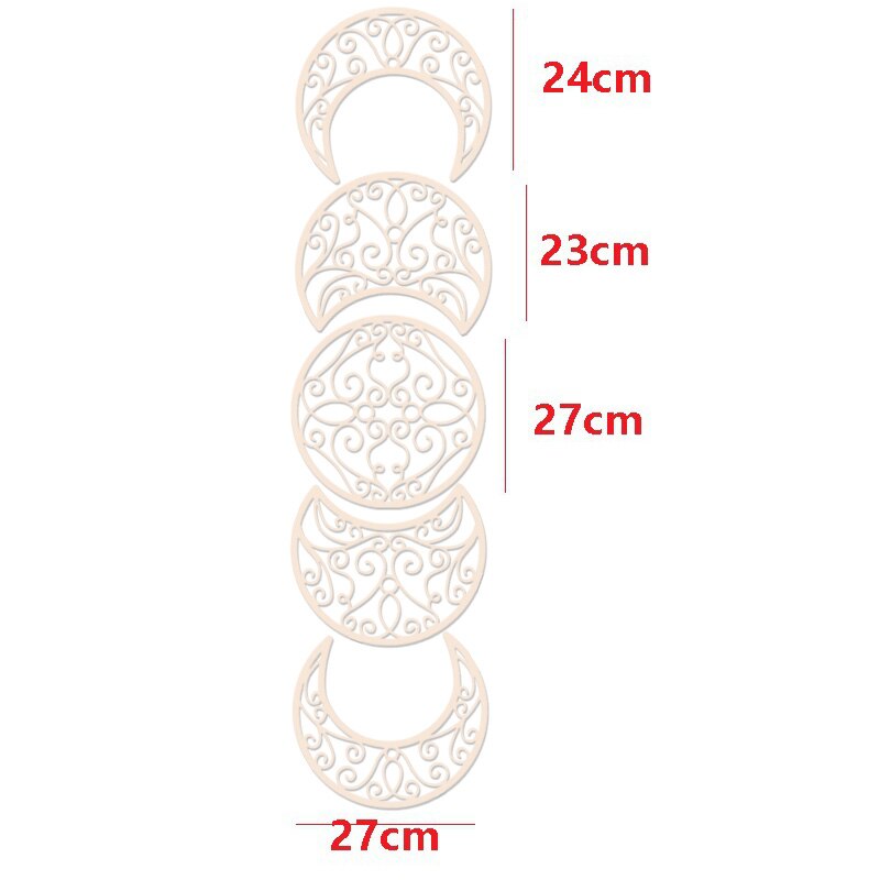 Moon Phase 3D Wall Stickers Wooden Moon Cycle Wall Decoration Living Room Bedroom Lunar Eclipse Wall Decoration Sticker