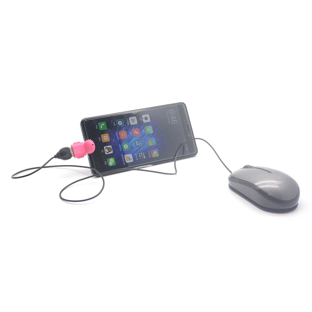 Micro usb to USB OTG Adapter for Smartphone Tablet PC Connect to Flash Mouse keyboard Robot Shape OTG