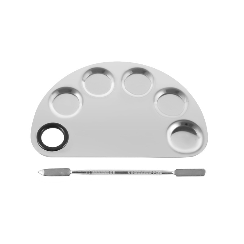 1Pcs Rvs Aquarel Verf Palet Lade Mengstaaf Spatel Set Voor Nail Art Schoolbenodigdheden Olieverf Make-Up gereedschap