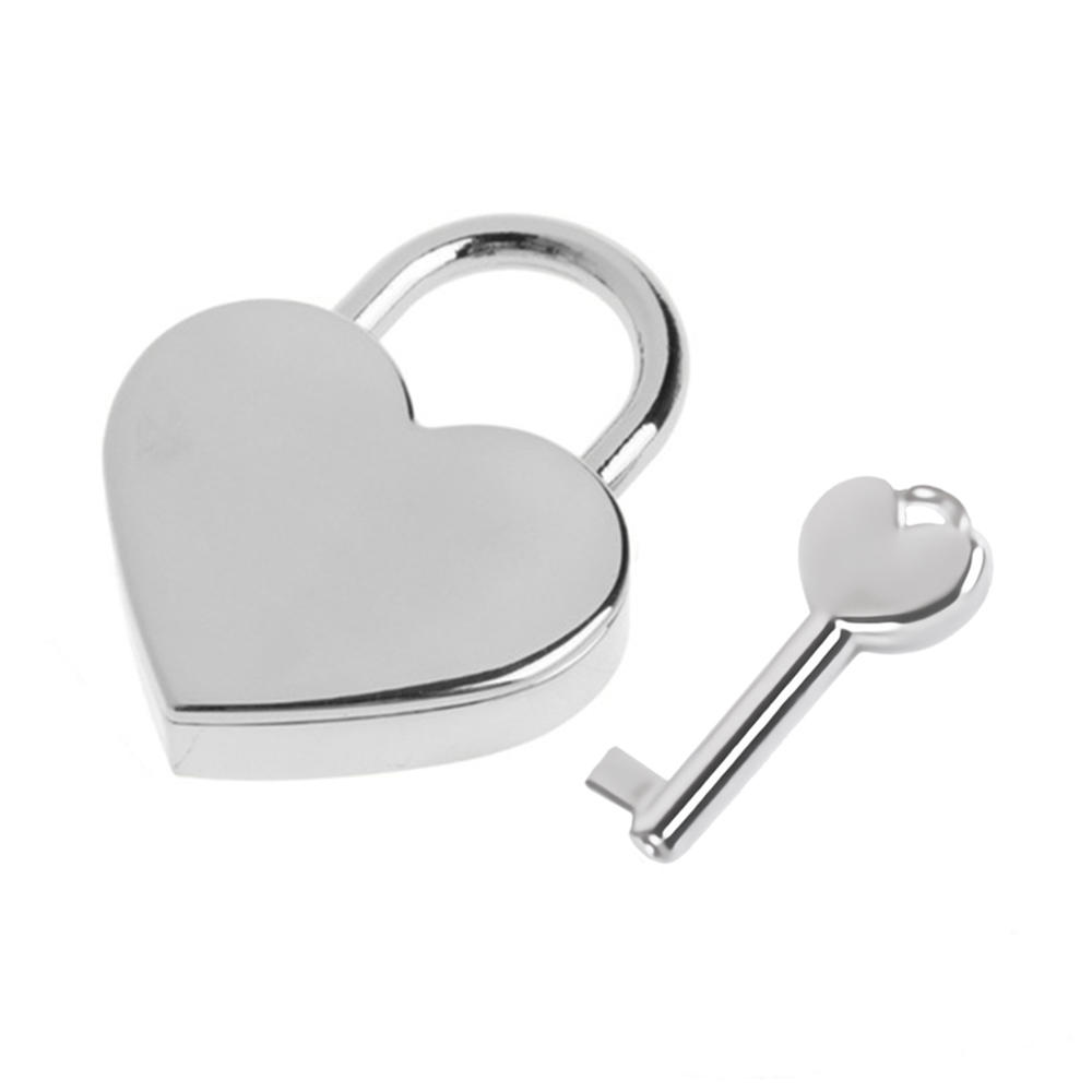 2022 Antique Style Heart Shape Padlock Vintage Lock Pink Romantic Lovely Diary Padlocks Key Lock With Key Cabinet Door Lock: L