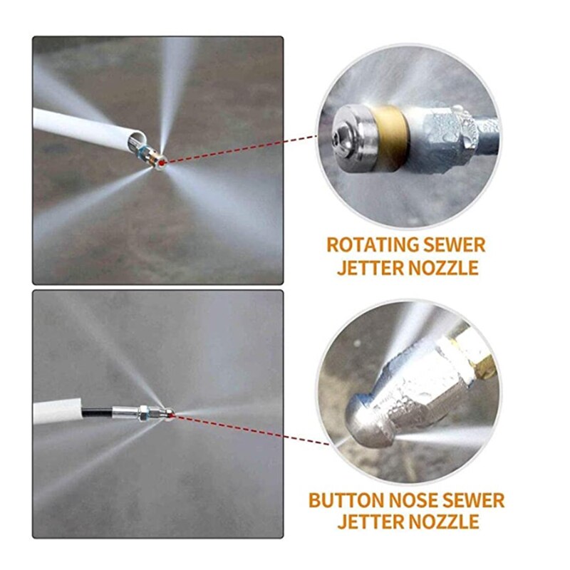 ROUE nettoyeur haute pression furet deboucheur canalisation Tuyau de nettoyage à haute pression pour, 6 ~ 20M, pour égouts et égouts, buses de lavage deboucheur canalisation haute pression pour Huter/Anlu