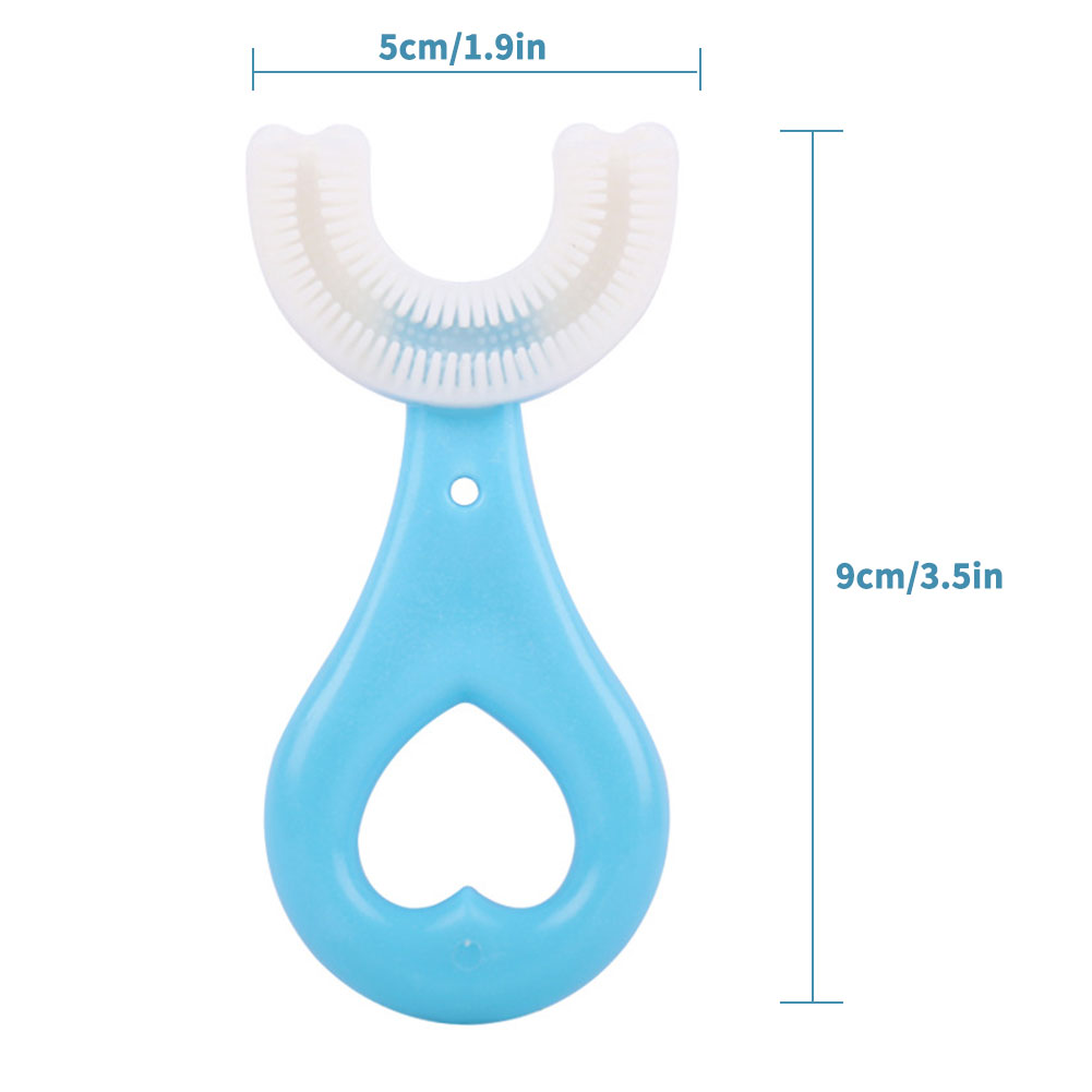 Kids Tandenborstel U-Vorm Zuigeling Tandenborstel Met Handvat Siliconen Oral Care Borstel Voor Peuters Leeftijden 2-12