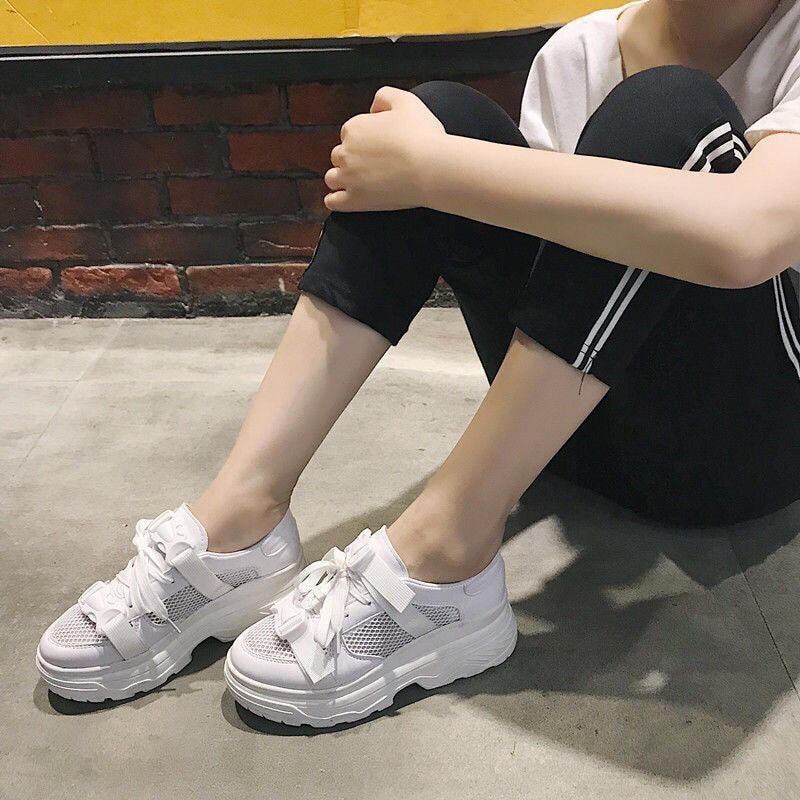 Kvinner joggesko hvitere plattform joggesko dame merke tykk årsakssammenheng sko dame skinn sportssko chaussure femme