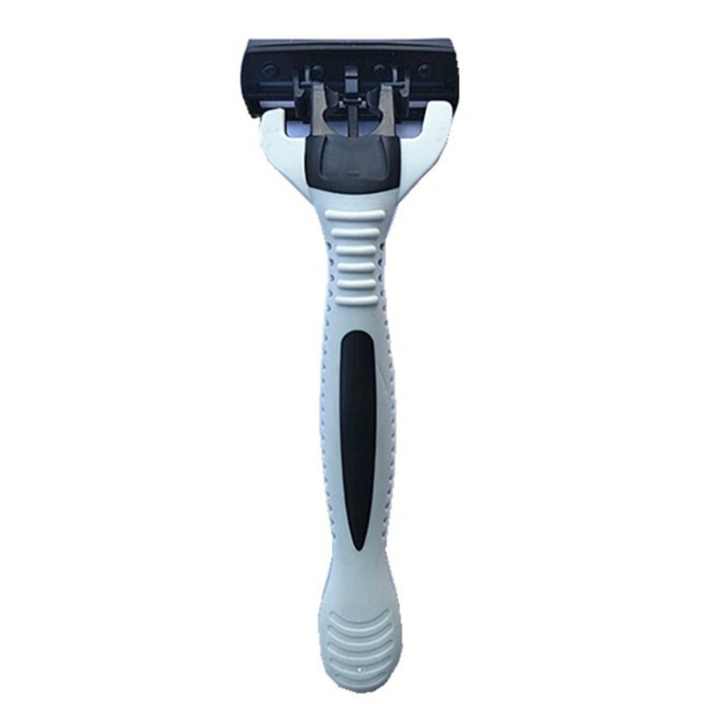 1 pièces barbe rasoir support + 12 pièces 6 couches lames manuel barbe rasoir manuel main sécurité rasoir 6 pièces 6 couches lame ABS Grip anti-dérapant