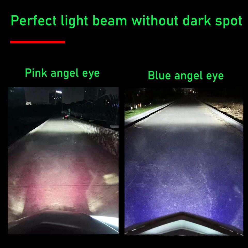 Phare de moto Angel eye H4 LED bleu/rose, ampoule de phare de moto, Scooter, accessoires, Ba20d, HS1 H6, 12/24V