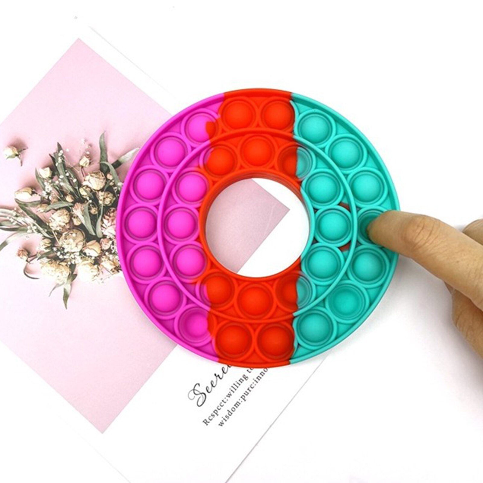 Doughnut Shaped Stress Relief Squeeze Hand Fidget Toys Bubble Sensory Reliver Classic Toys Squeeze Relieve Autism Puzzle