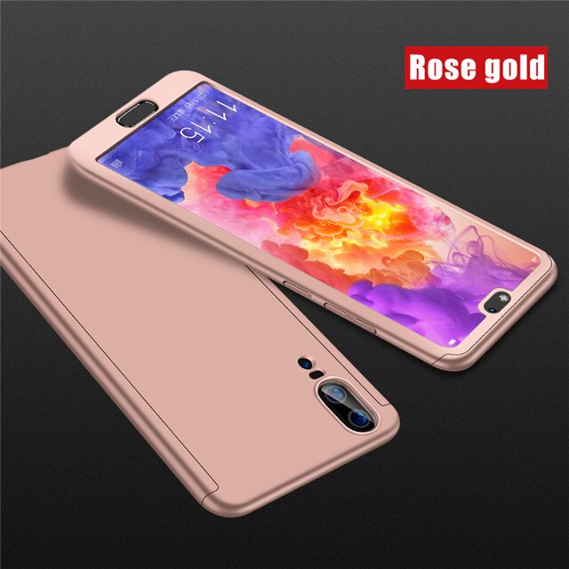 Luxe 360 Volledige Cover Glas telefoon Geval Voor Nokia 3.1 Beschermhoes Voor Nokia 6.1 Met Gehard Glas Back Cover coque: For Nokia 6.1 / Rose Gold