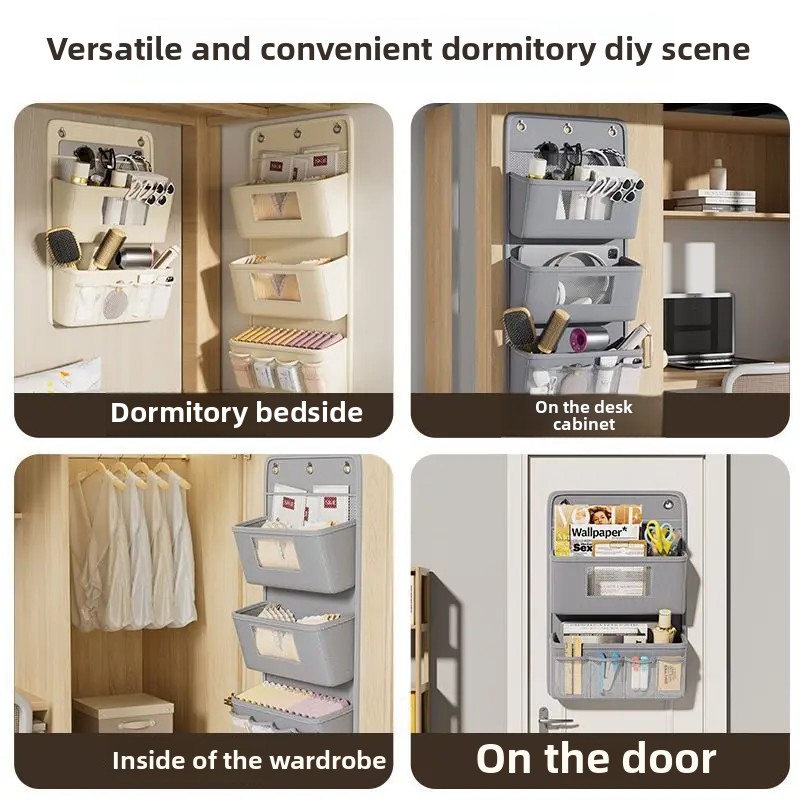 Hanging Storage Bag Closet Organizer for Dormitory And Home Miscellaneous Items Storage No Drilling Required Oxford Cloth Bag