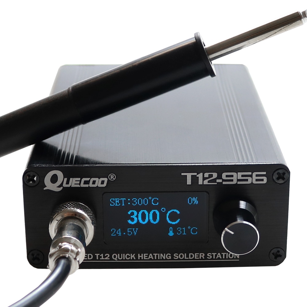 Estación de soldadura con pantalla Digital de 1,3 pulgadas, T12-956, pantalla grande con mango de plástico OLED-STC y punta de hierro para soldar K, T12-P9