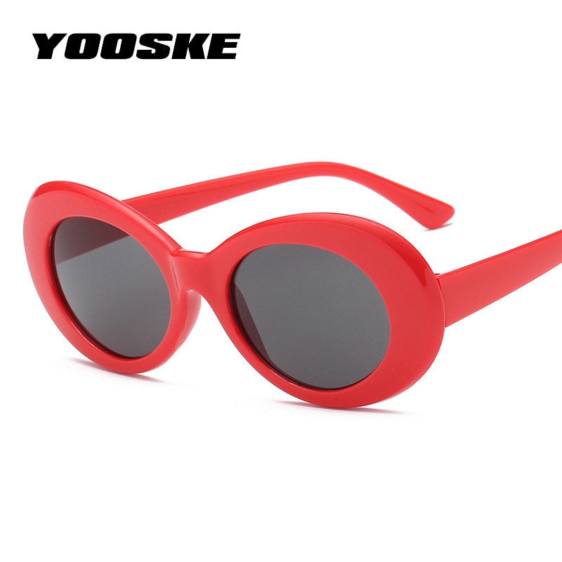 Yooske clout beskyttelsesbriller nirvana kurt cobain runde solbriller til kvinder mænd mærke briller retro solbriller  uv400 briller