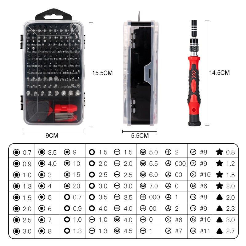 138/115/52 In 1 Precision Screwdriver Set Magnetic Screwdrivers Kit Precision Torx Hex Screwdriver Hand Tools Muiluse Repair set