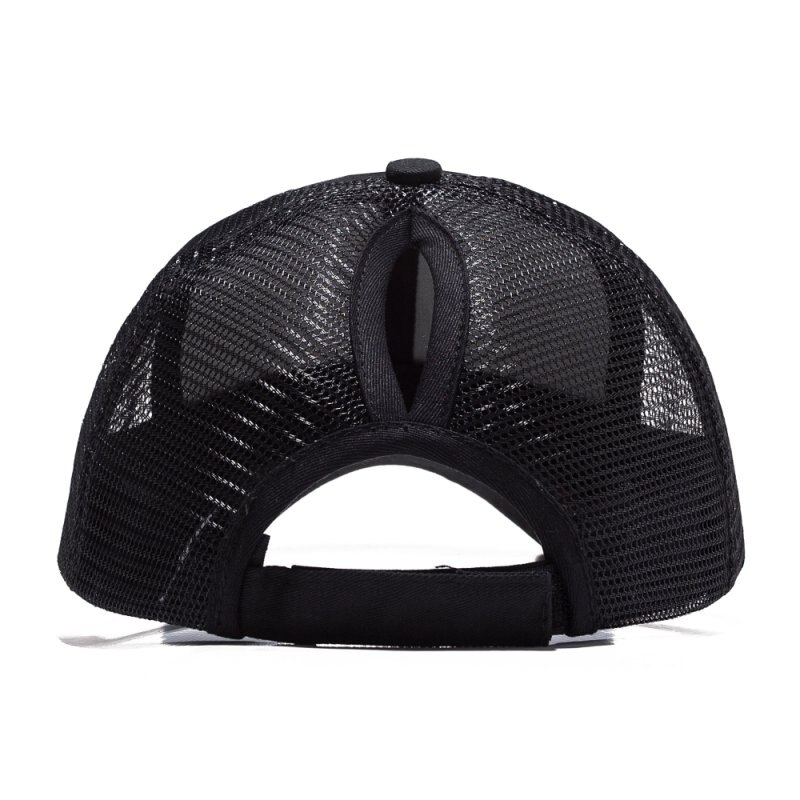 Embroidered Baseball Cap Rear Opening Ponytail Unisex Baseball Cap Breathable Cap Sun Hat