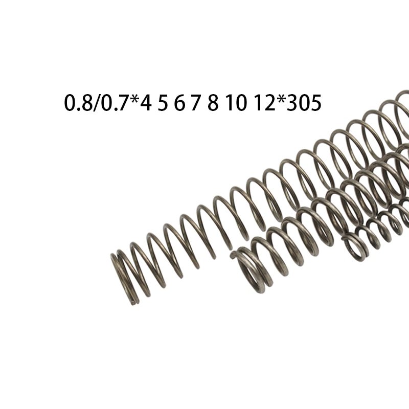 2Pcs 0.8 0.7*4 5 6 7 8 10 12*305stainless steel compression spring Y shape extension springs rustproof electrical spring