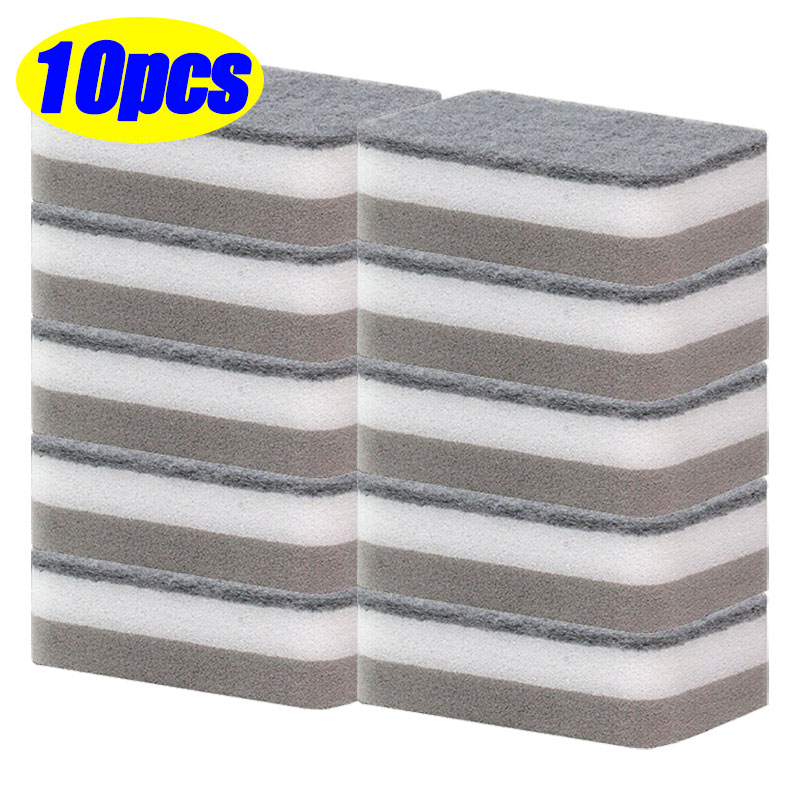 50/5pcs Magic Cleaning Sponges Double-sided Reusable Kitchen Sponge Wipes Pan Pot Dishwashing Scouring Pads Brush Clean Tools: MULTI