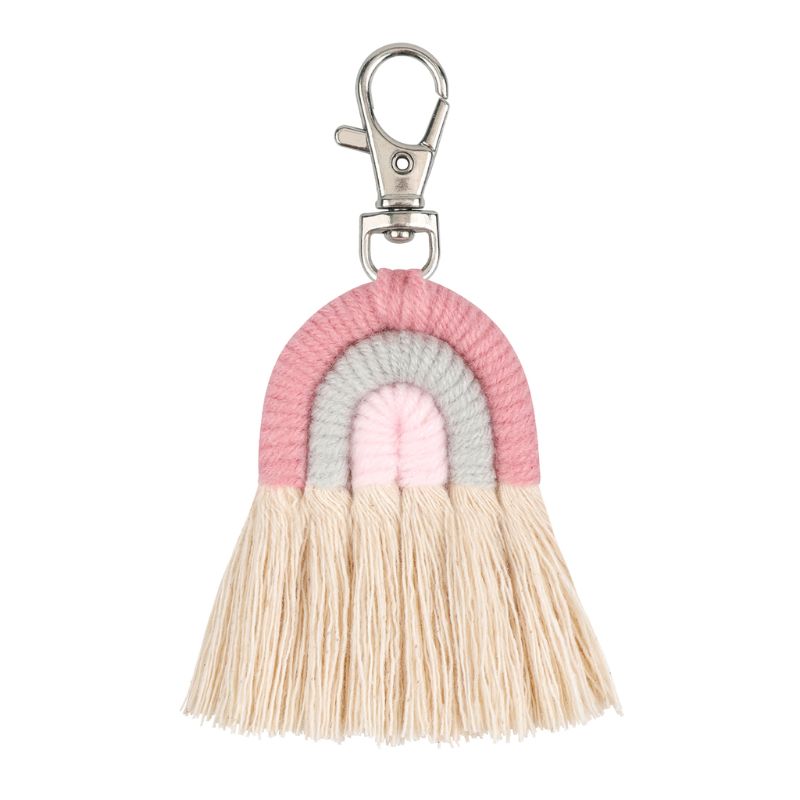 Weven Regenboog Sleutelhangers Handgemaakte Auto Sleutelhanger Dames Auto Bag Charm Accessoires: KEY71