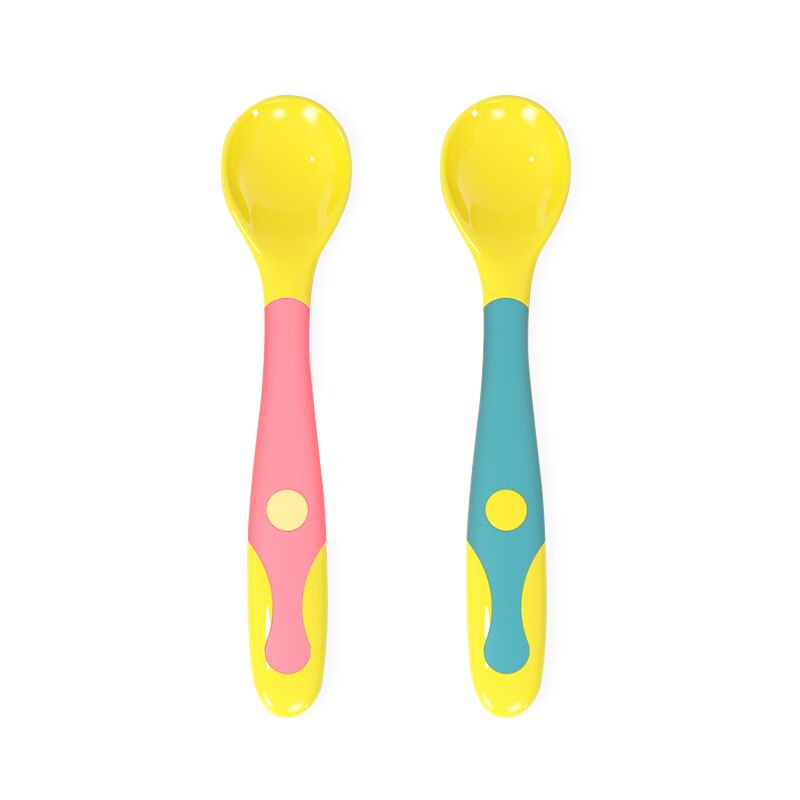 Children's Complementary Food Silicone Integrated Dinner Plate Non-slip Anti Suction Cup Three Set Baby Feeding Di: Spoon