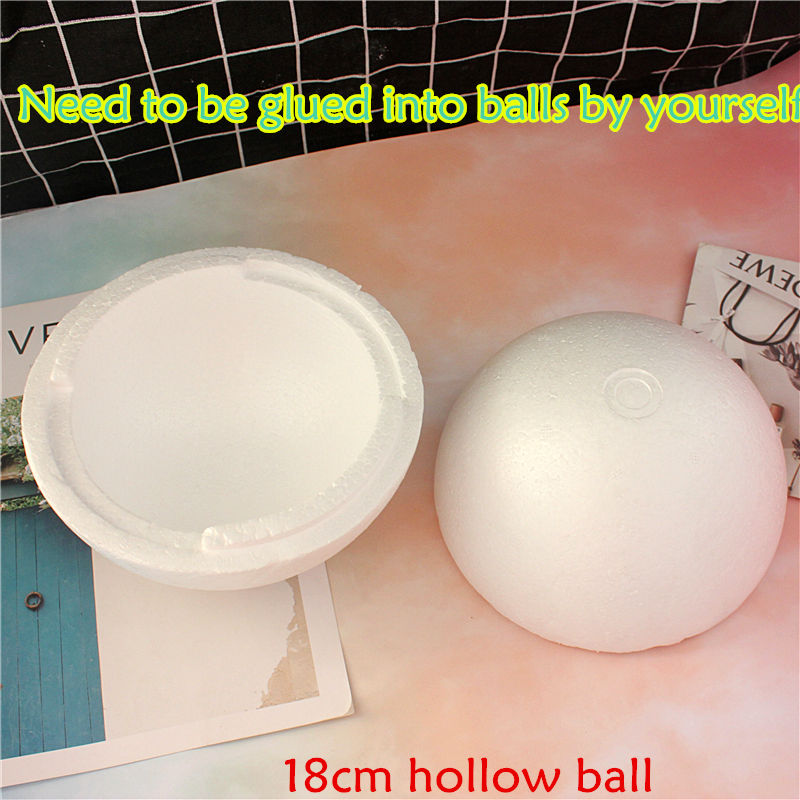0.8-20cm kinds different size Polystyrene Styrofoam Foam Ball White Craft Balls For DIY Christmas Party Decoration Supplies: 18cm hollow -1pcs