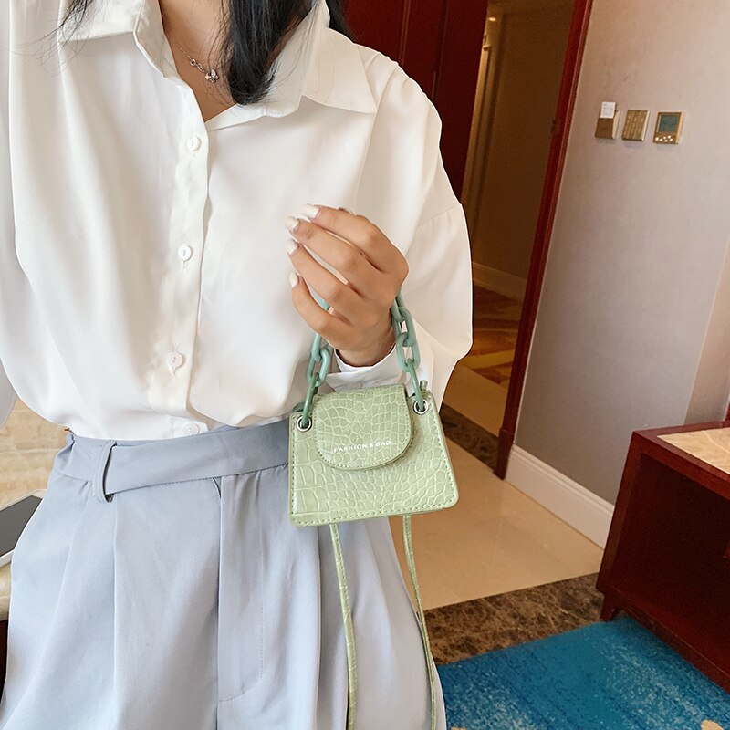 Handtaschen für frauen solid krokodil PU Leder umhängetaschen für frauen Mini frauen Schulter Umhängetasche