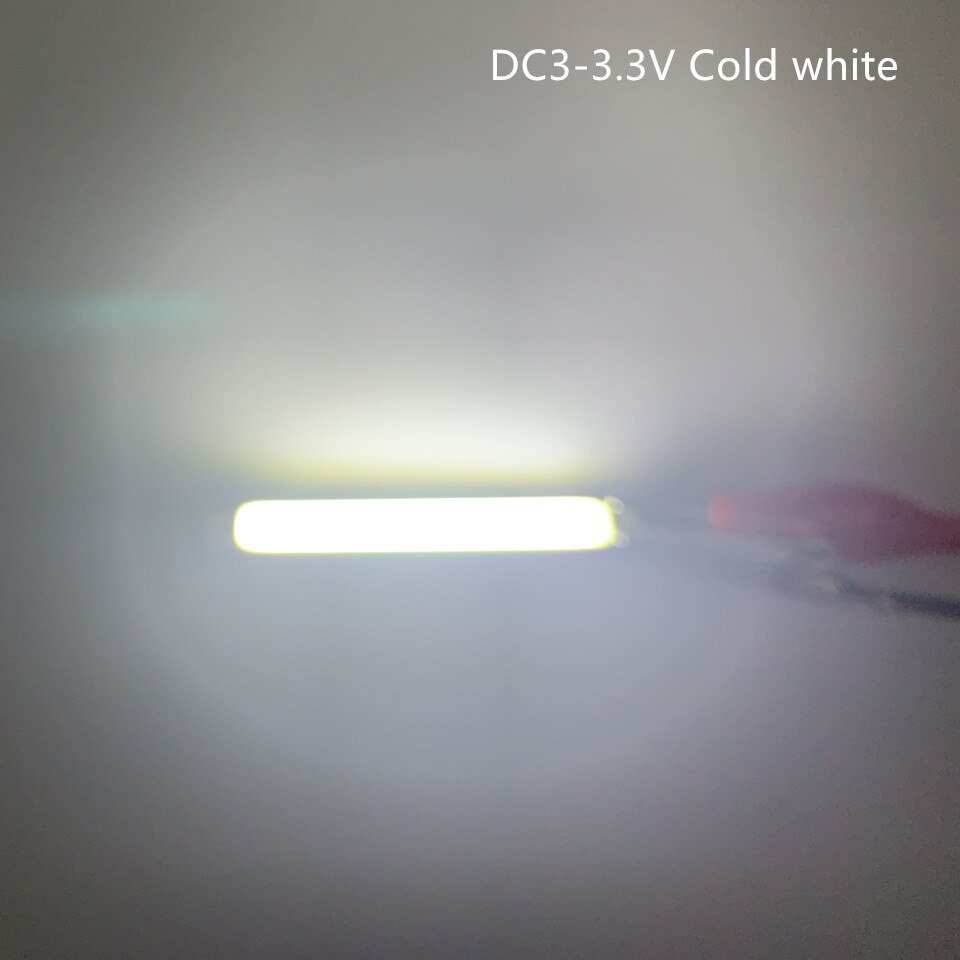 Bombilla LED COB de 20 piezas de 2V /3V, Chip de 3,7 V a bordo de 60MM, Blanco cálido, azul, rojo, 3W, iluminación LED para lámparas de trabajo COB DIY