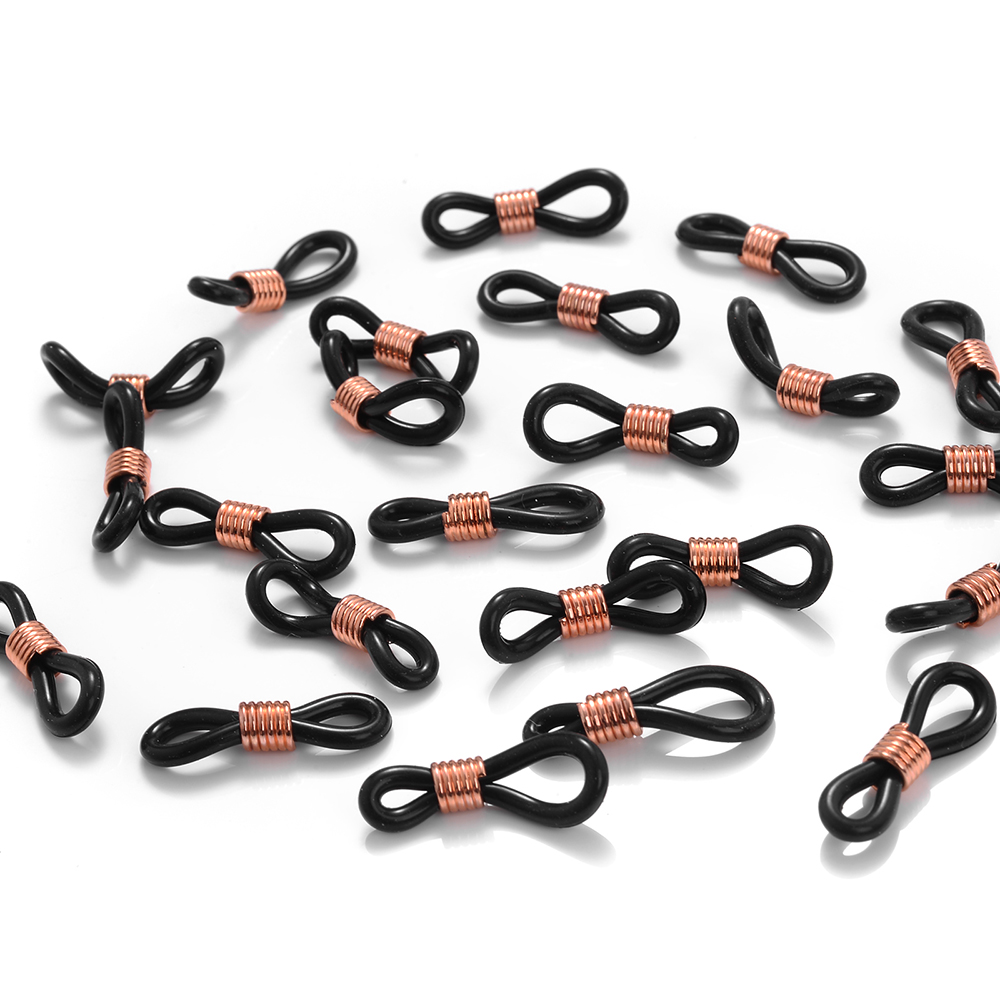50 Uds. Conector de gancho para la oreja para gafas, cadena para gafas, extremos de retenedor, soporte para cable de cuerda, retenedor de correa, accesorios de bucle final