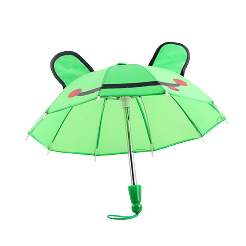 Hermosos y hermosos accesorios para sombrillas, para niños, adecuado para muñecas de 18 pulgadas, sombrilla para exteriores, equipo de lluvia plegable resistente al viento