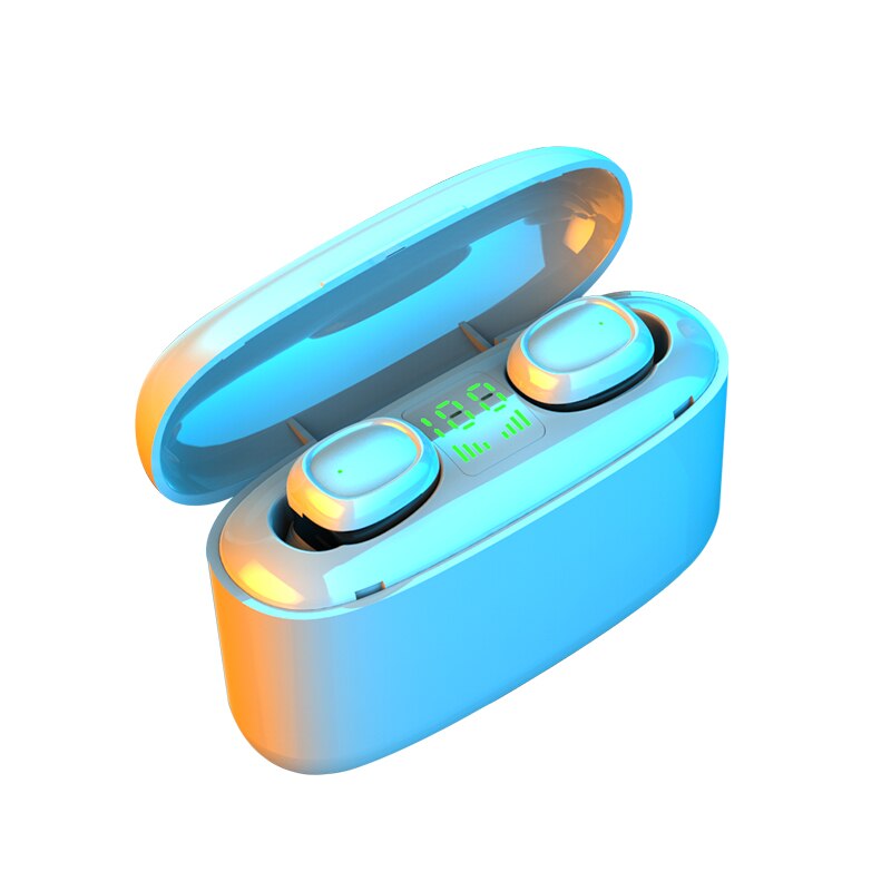 G5s bluetooth 5.0 oordopjes draadloze hoofdtelefoon met microfoon 3500 mah opladen ipx 7 waterdichte oordopjes headsets voor ios android: G5s led wit