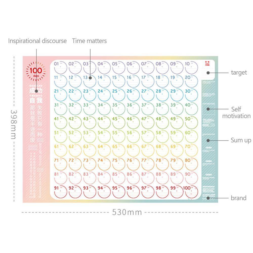 100 Days Countdown Calendar Learning Schedule Periodic Planner Project Svelte Examination countdown kawaii