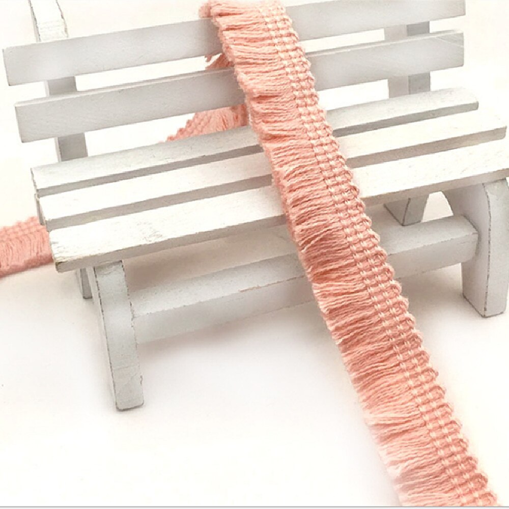YACKALASI 50 Yds/Lot Short Fringe Tassel 100% Cotton Trimming Hanging Fringe For Curtain Dance Dress Appliques Trims 1.5cm Wide: Pink