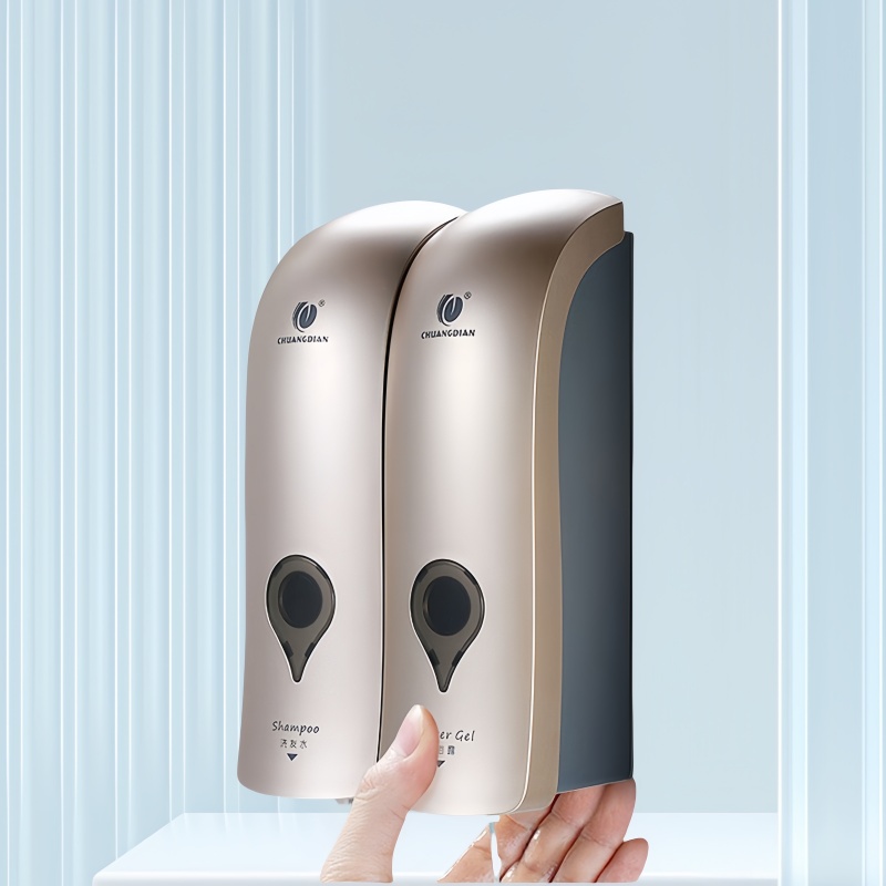 Wall Mounted Hand Soap Dispenser, Hotel, Bathroom, Household 2-in-1 Manual Press Soap Dispenser, No Drilling Installation