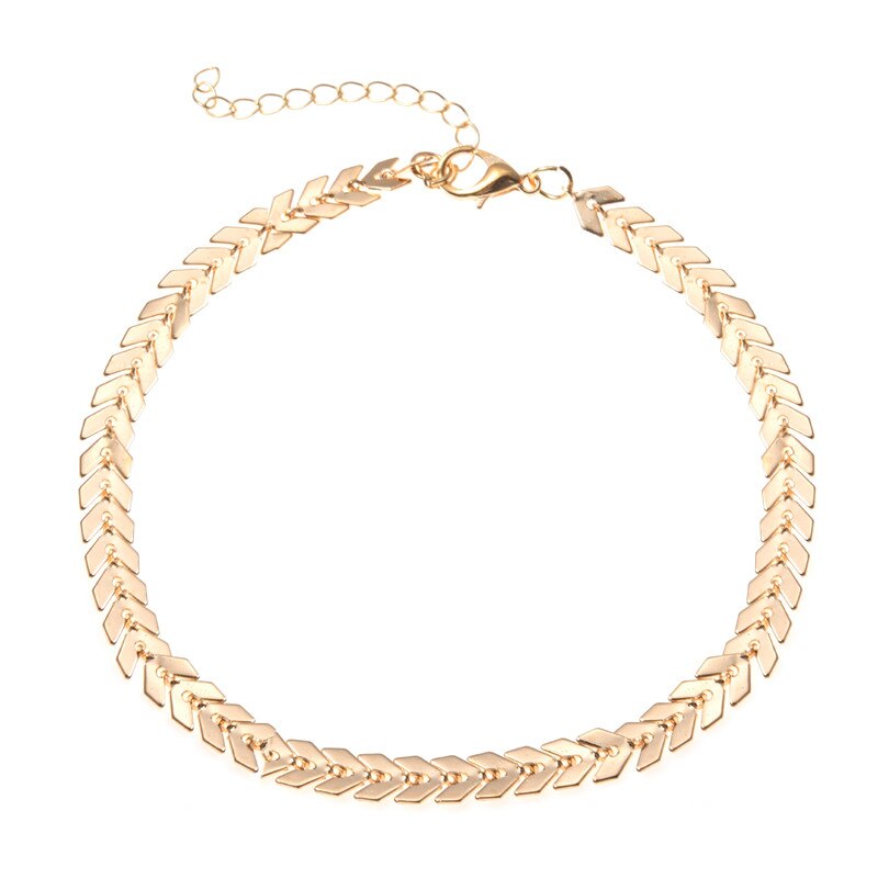 Tobilleras bohemias para mujer, sandalias descalzas de ganchillo, joyería para pies, tobilleras de aviones para piernas, pulseras para tobillo para mujer, cadena para piernas: Gold