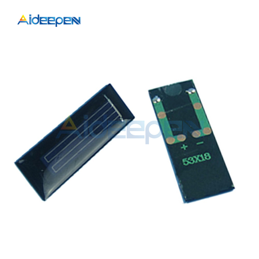 Mini Solar Panel DIY Solar Cells Accessories Photovoltaic Module PV Module 0.5V 100mA 53*18*2.5mm